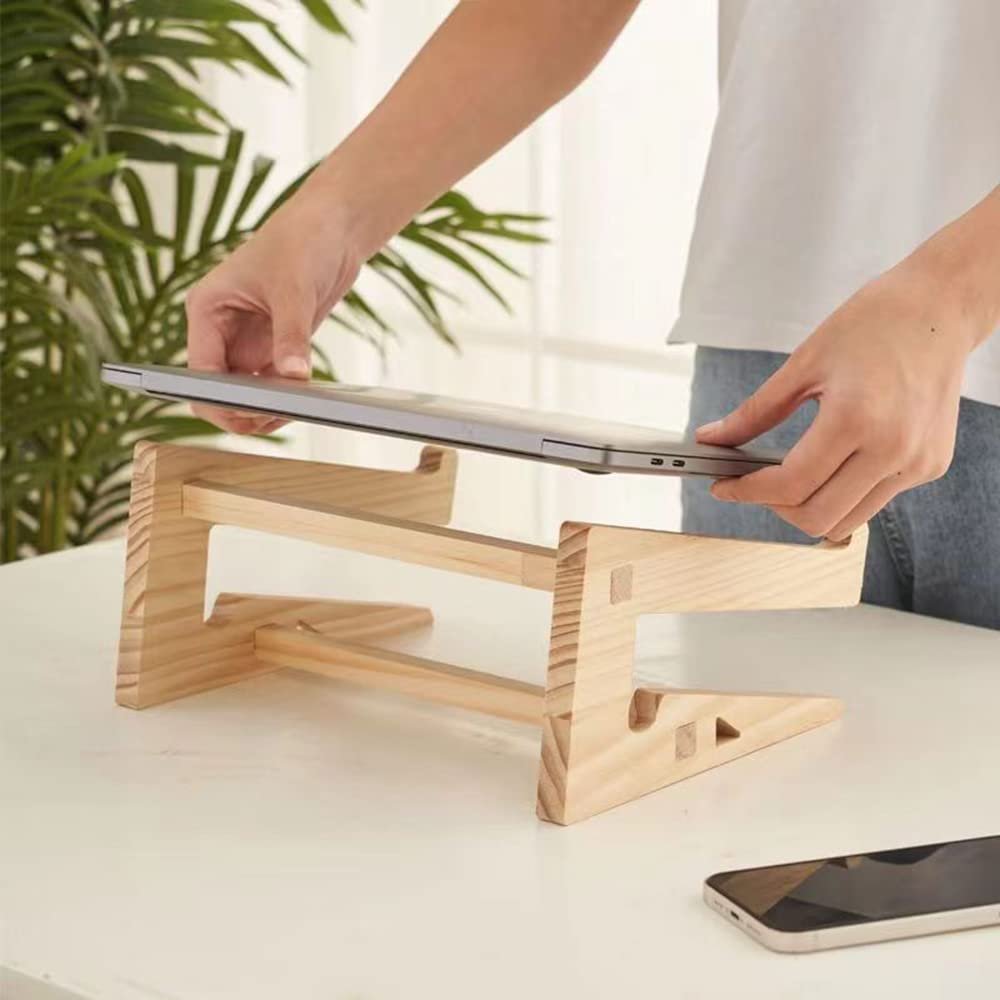 Подставка для ноутбука Деревянная Подставка для планшета Деревянный Ноутбук Подставка для ноутбука Вентилируемая Удобная высота Легко носить с собой (A), фото №7 Подставка для ноутбука Деревянная Подставка для планшета Деревянный Ноутбук Подставка для ноутбука Вентилируемая Удобная высота Легко носить с собой (A), фото №7