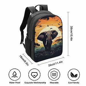 Рюкзак школьный FPAKAKIIE Elephant для девочек подростков, большой, для школы, треккинга, путешествий, 40x28x16см synthetic.ua - Фото 1