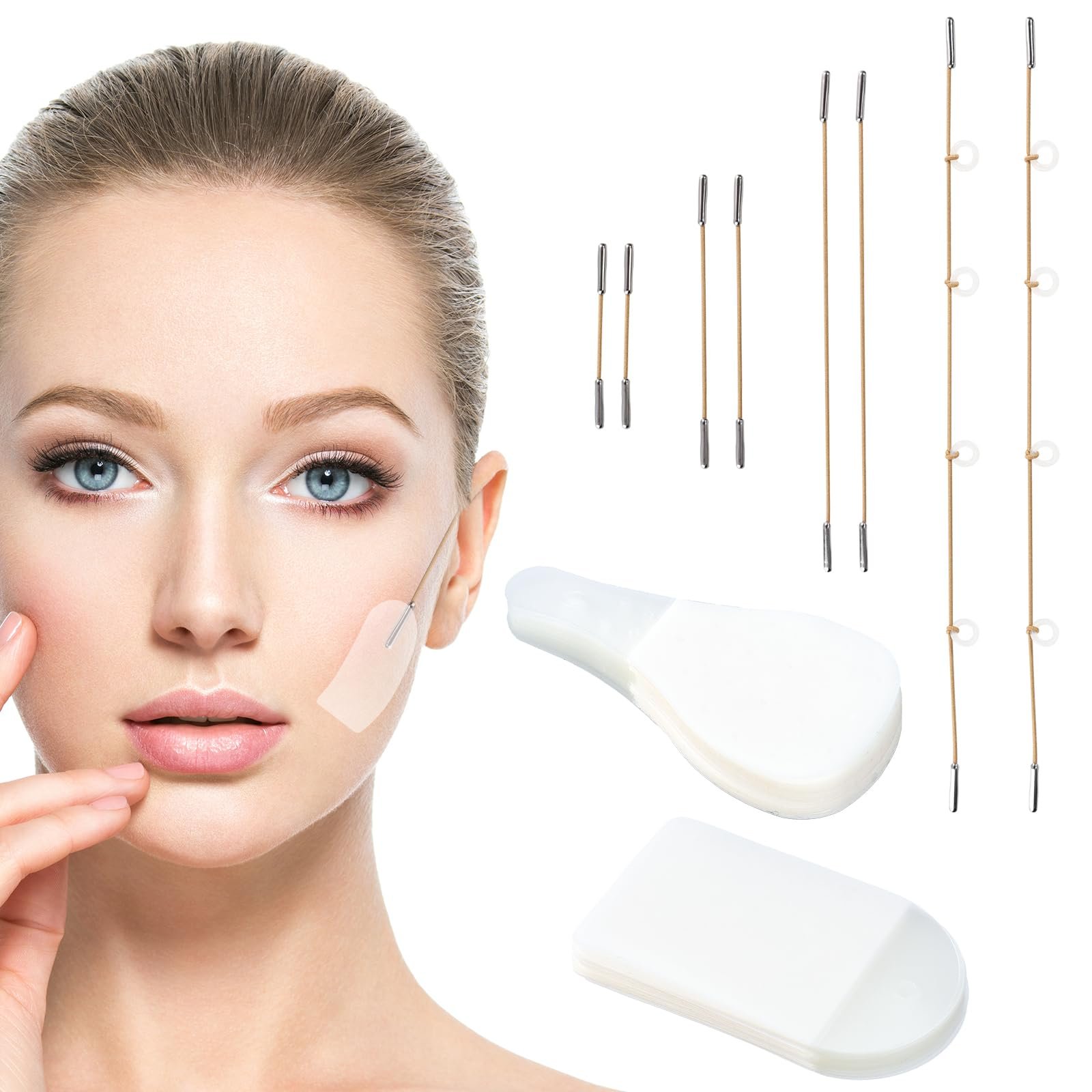 Набор патчей для подтяжки лица Lyreh, 188 шт., включая водонепроницаемые невидимые ленты для подтяжки лица, фото №1