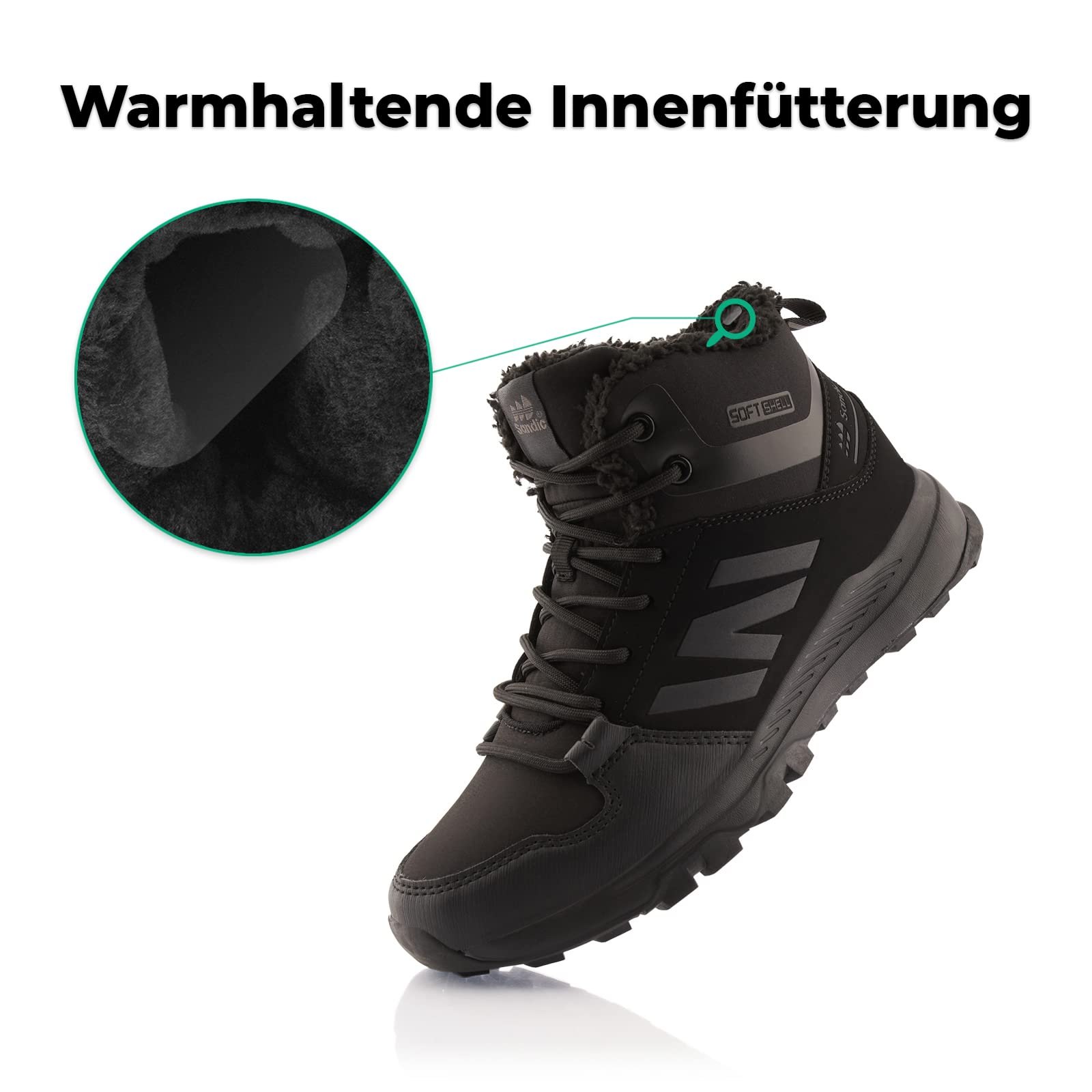 Ботинки Fusskleidung® для хайкинга, утепленные, зимние, софтшелл, фото №3