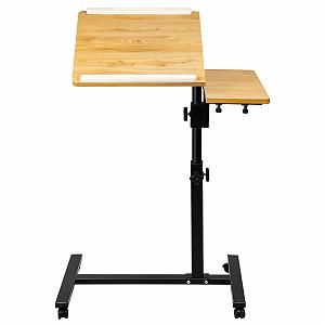 Компьютерный стол с регулировкой высоты, многофункциональный, для дома/офиса/спальни, отделка из натурального дерева, 70 x 44 x 65/95 см - Фото 1