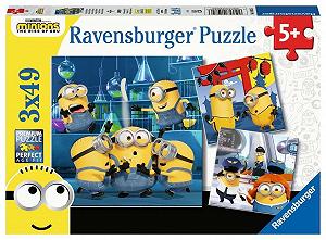 Пазл Ravensburger Children's Puzzle 05082 Funny Minions 3 x 49 деталей - Фото 1