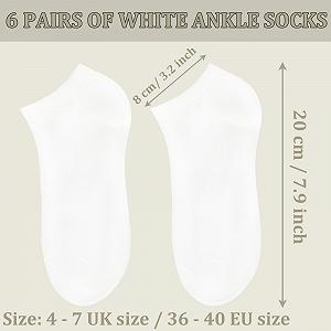 Носки KEYRI Спортивные 6 пар, носки для кроссовок, женские, низкие, унисекс, повседневные, дышащие, размер 36-40, один размер synthetic.ua - Фото 1