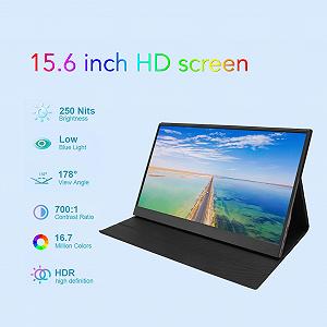 Монітор 15.6'' FHD IPS Два динаміка HDR з чохлом зі смарт-магнітною підставкою 178 градусів synthetic.ua - Фото 1