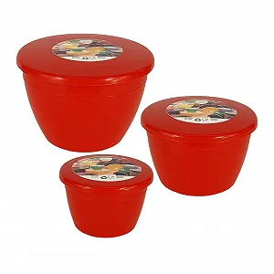 Набір мисок для пудингу Just Pudding Basins 3 шт. Червоний Пластик - Фото 1