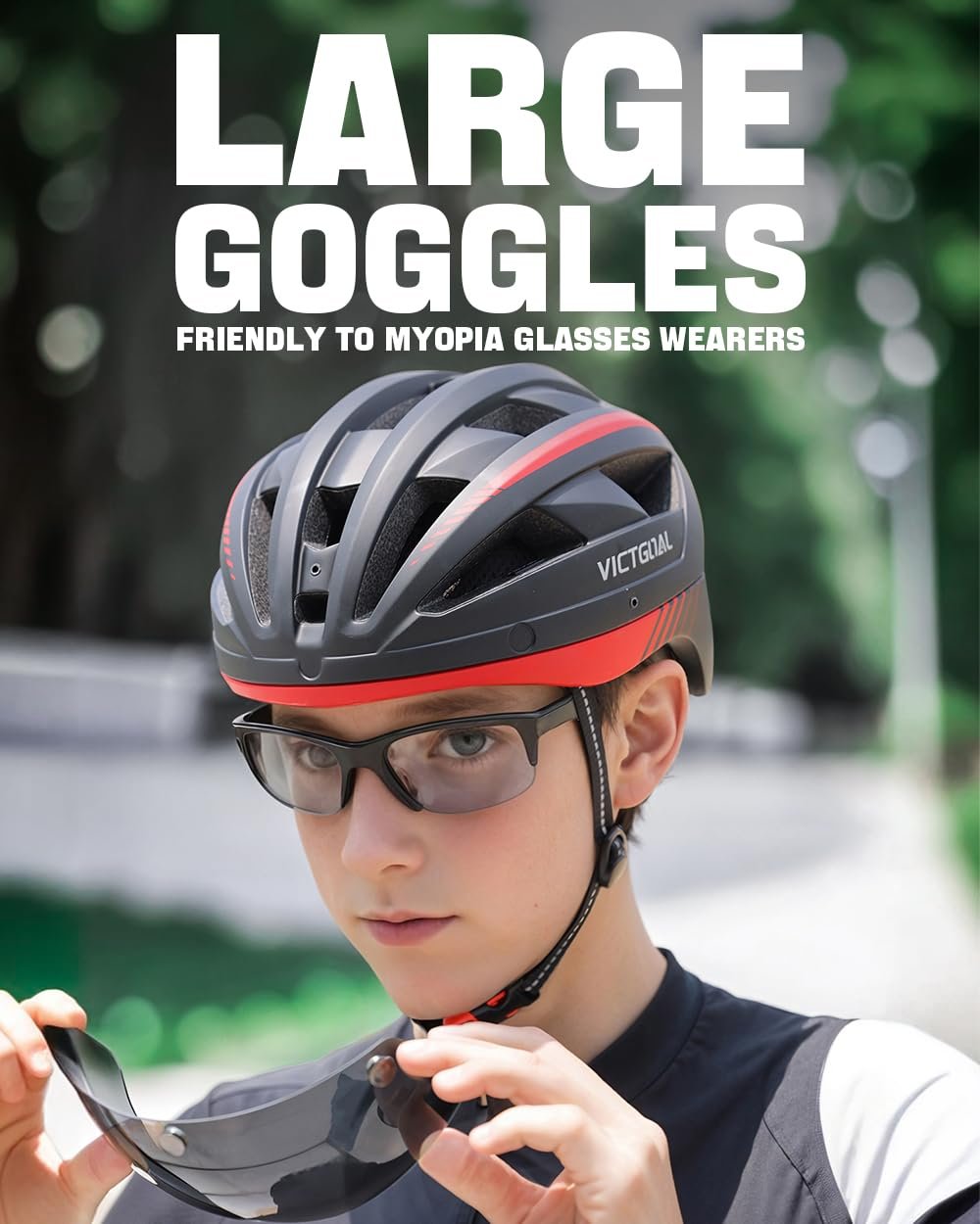 Шолом VICTGOAL для чоловіків та жінок, MTB, зі знімними магнітними окулярами та козирком, фото №5
