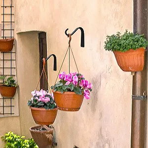 Настінні гачки для підвісних кошиків 4 дюйми чавунні набір 4 шт. Чорні synthetic.ua - Фото 1