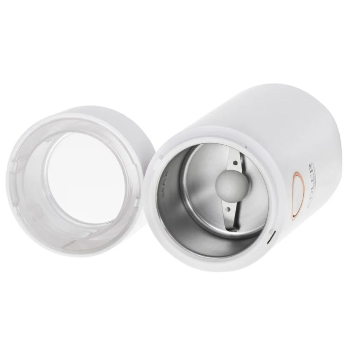 Электрическая кофемолка Adler AD 4446wg, нержавеющая сталь, 150 Вт, вместимость до 75 г, мельница для кофейных зерен, с предохранительной блокировкой, бело-золотая, фото №9