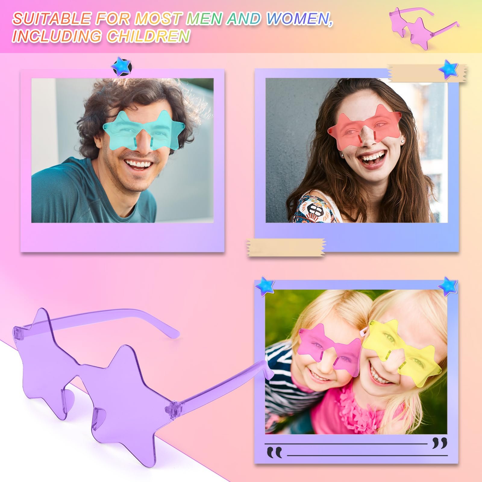 Окуляри Без оправи MXTIMWAN Pentagram, 12 шт, у формі зірки, фото №6