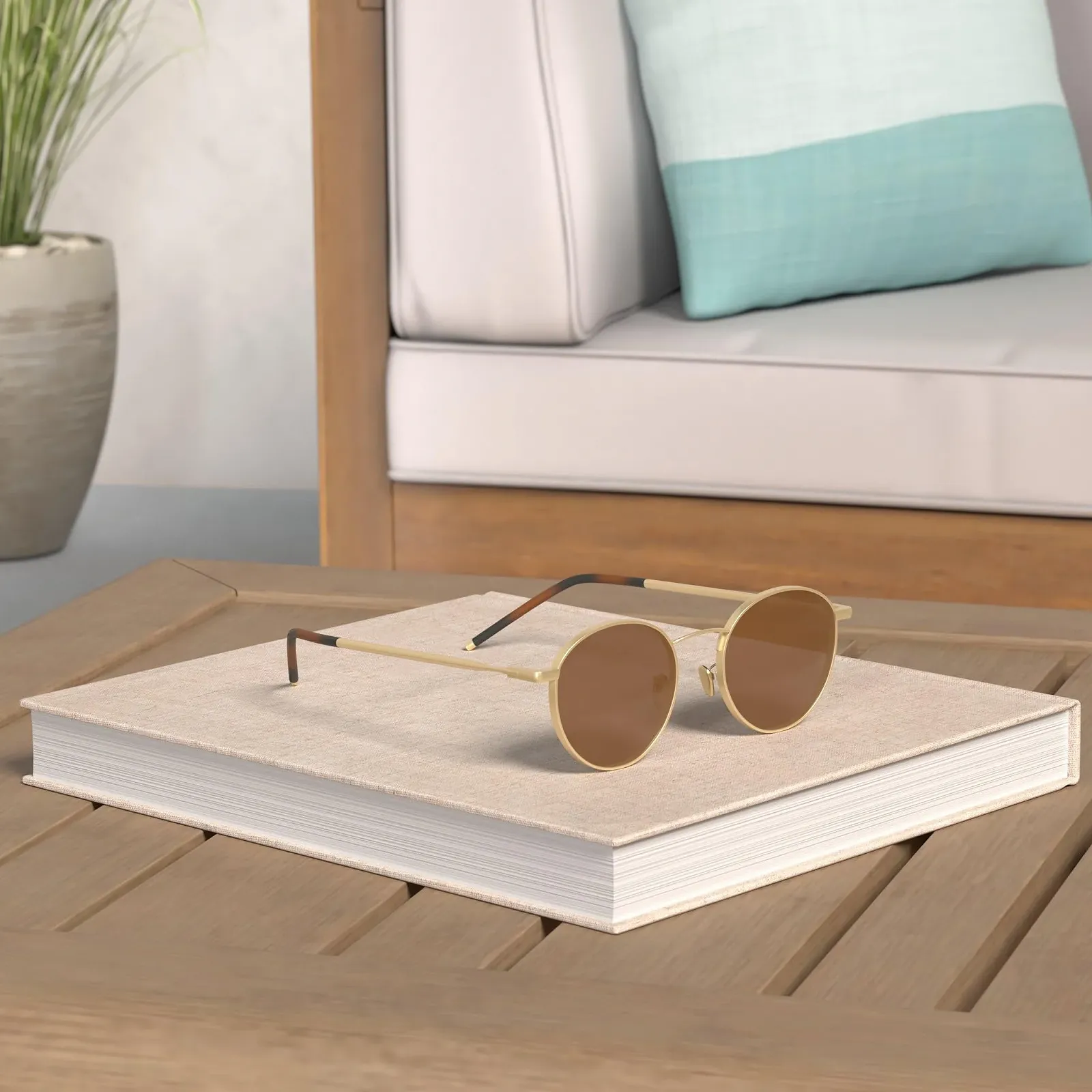 Сонцезахисні окуляри Круглі Вінтажні Поляризовані SUNGAIT Класична Ретро Металева Оправа SGT059, фото №2