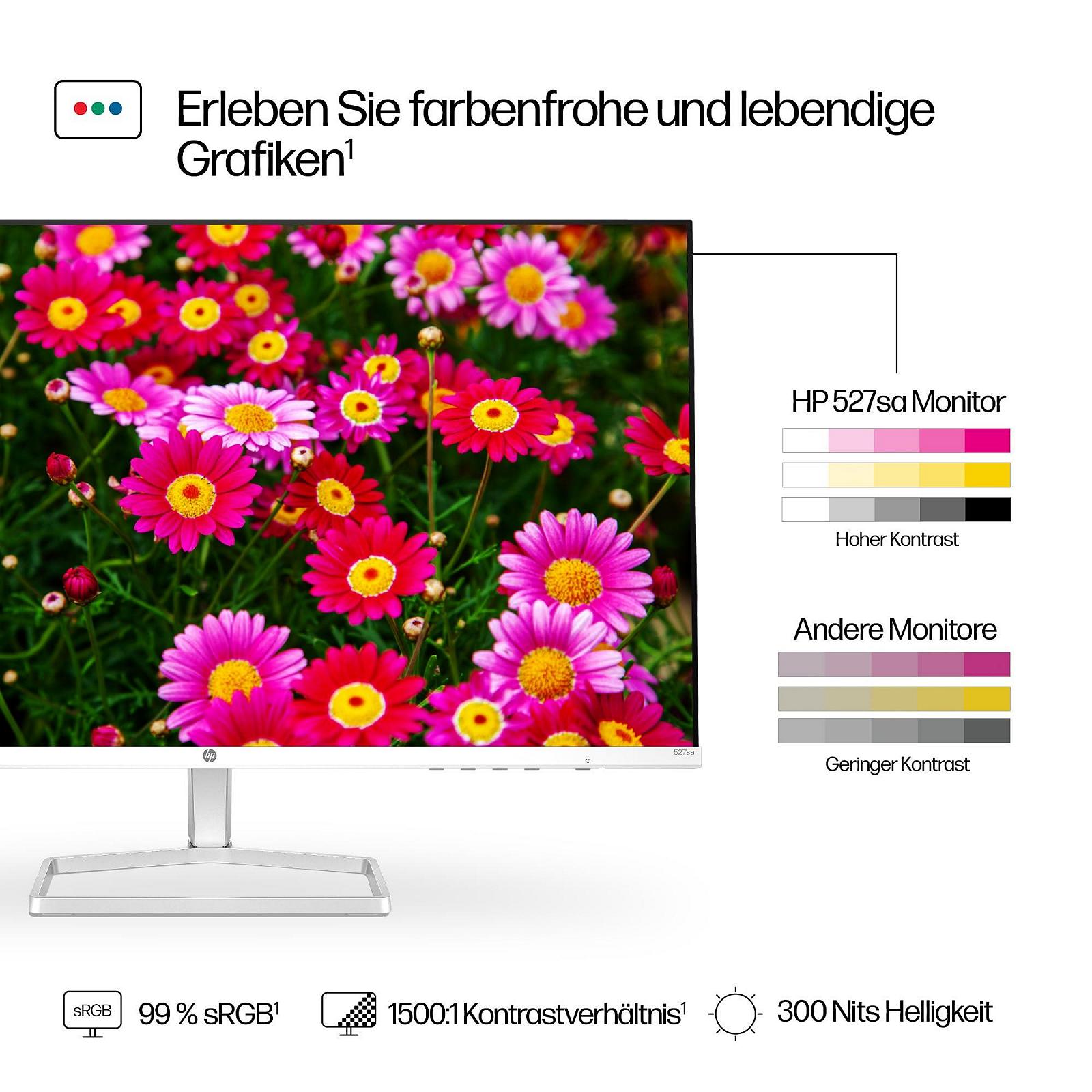 Монитор HP Series 5 527sa FHD IPS С динамиками | 68,6 см (27 дюймов) | 100Гц | 1500:1 Контрастность | 99% sRGB | Двойной HDMI 1.4 | VGA | Аудио Выход/Вход | Антибликовый | Наклоняемый | Устойчивый | Белый, фото №6
