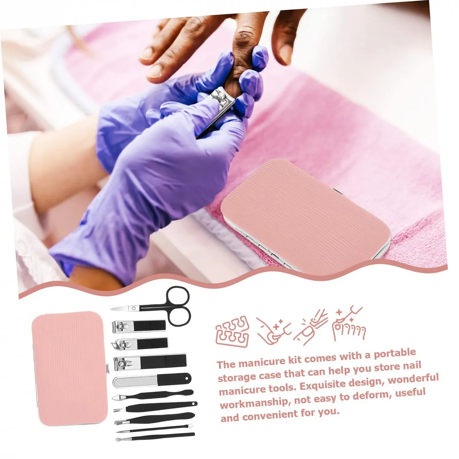 Набор для ухода за ногтями из нержавеющей стали Черный, фото №5