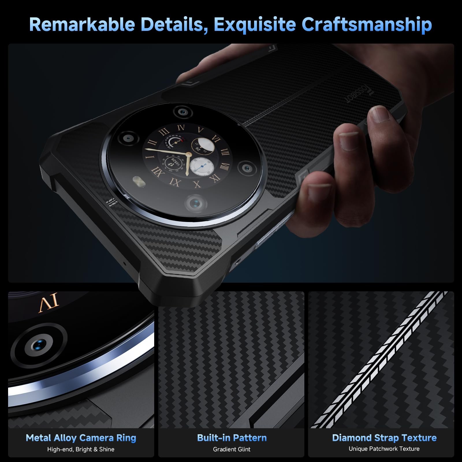 Смартфон FOSSiBOT F109S 24GB + 256GB 10600 мАг 6.75" FHD+ 1.32" 50 Мп IP68/IP69K Blue Dual Screen, фото №9