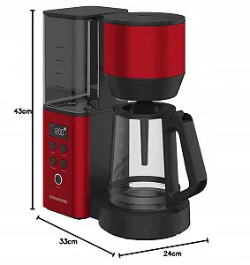 Фільтр-кавоварка GRUNDIG KM8440 Digital 1000 Вт 1.25 л Червоний synthetic.ua - Фото 1