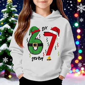 Худи для мальчиков, детская толстовка с капюшоном, флисовая теплая толстовка для девочек, мягкая 67 принт, удобный пуловер, теплая зимняя толстовка, уютная повседневная модная куртка, рубашка с длинными рукавами, куртка-толстовка synthetic.ua - Фото 1