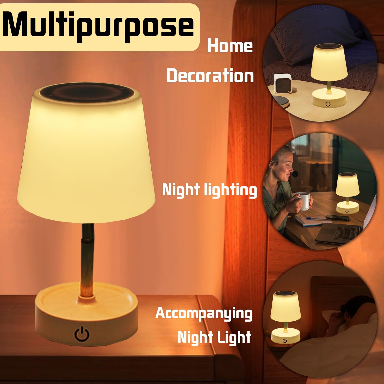 Настільна лампа LED акумуляторна USB телескопічна сенсорна 2 шт. Біла (A), фото №6