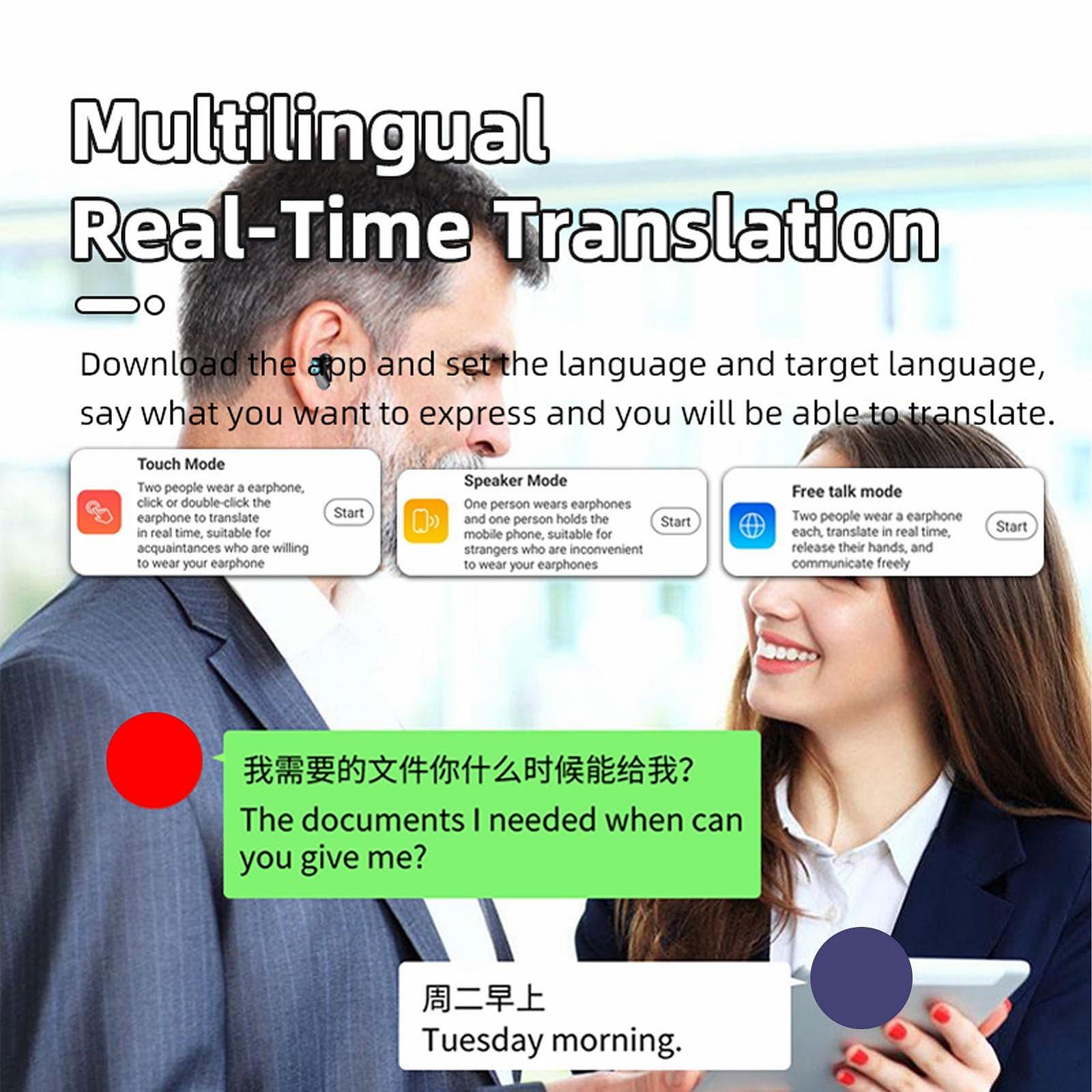 Навушники для перекладу мови, 144 мови онлайн, пристрій двостороннього перекладу, Bluetooth, фото №6