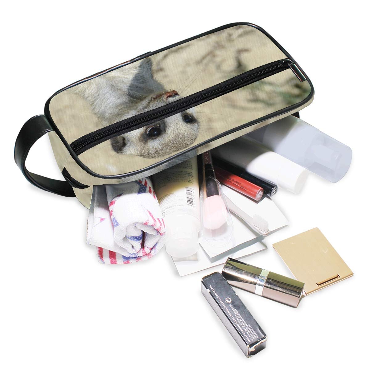 Косметичка Montoj, сумка для хранения, косметичка с изображением суриката, сумка для мытья и полоскания рта для путешествий и дома, фото №5 Косметичка Montoj, сумка для хранения, косметичка с изображением суриката, сумка для мытья и полоскания рта для путешествий и дома, фото №5