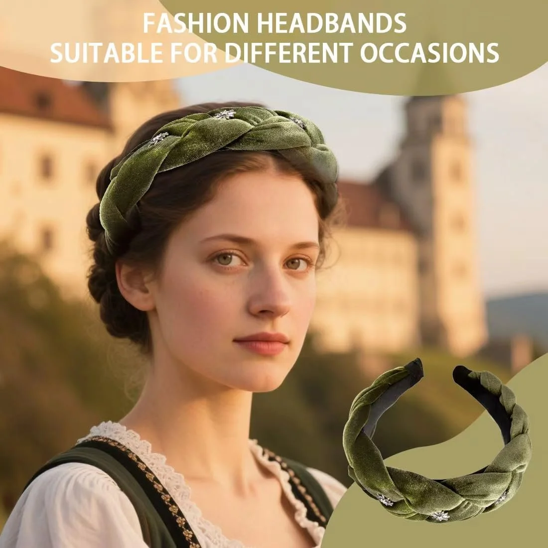 Обруч Костюмний Плетений з Едельвейсом, фото №3