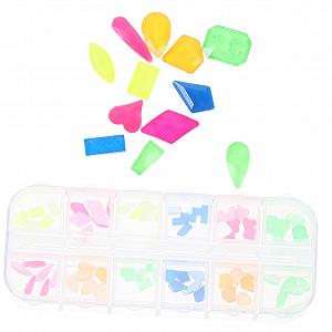 Плоские подвески для ногтей, украшения для ногтей, самодельный шарм для ногтей, 12 отделений, набор стеклянных страз для маникюра, аксессуары для самодельного маникюрного салона - Фото 1