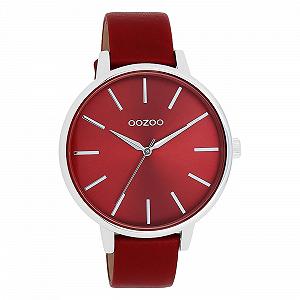 Часы наручные Аналоговые Oozoo Timepieces UOC11299 Красный, серебряно-красный - Фото 1