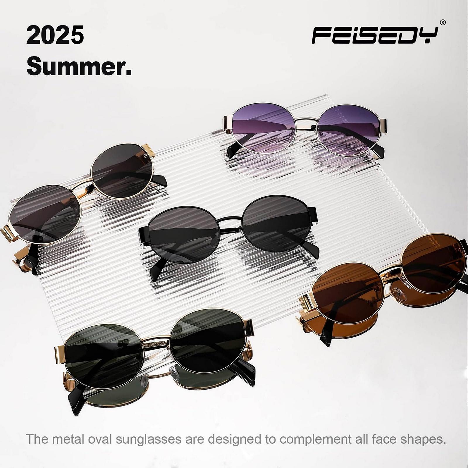 Овальные Солнцезащитные Очки FEISEDY Ретро B0124, фото №8
