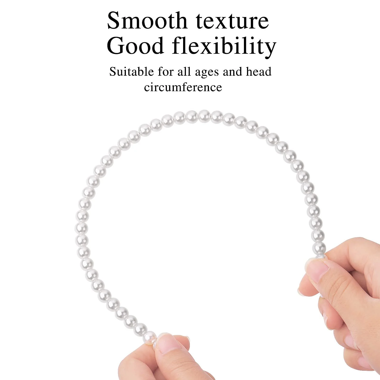 Набір з 4 перлинних обручів для волосся, фото №4