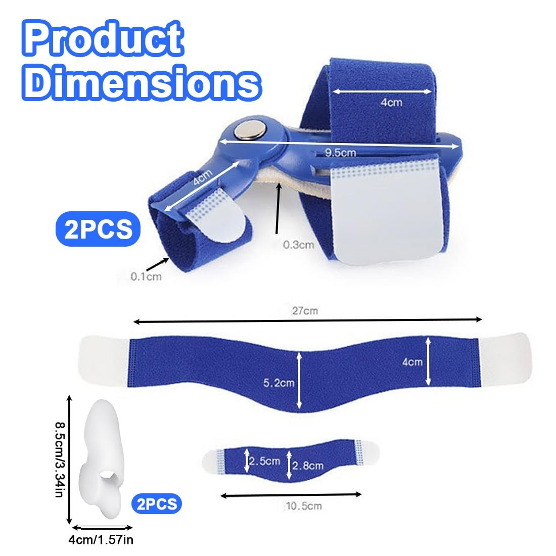 Коректор великого пальця стопи TISCH Hallux Valgus для чоловіків і жінок, покращена версія з регульованою шиною, фото №2