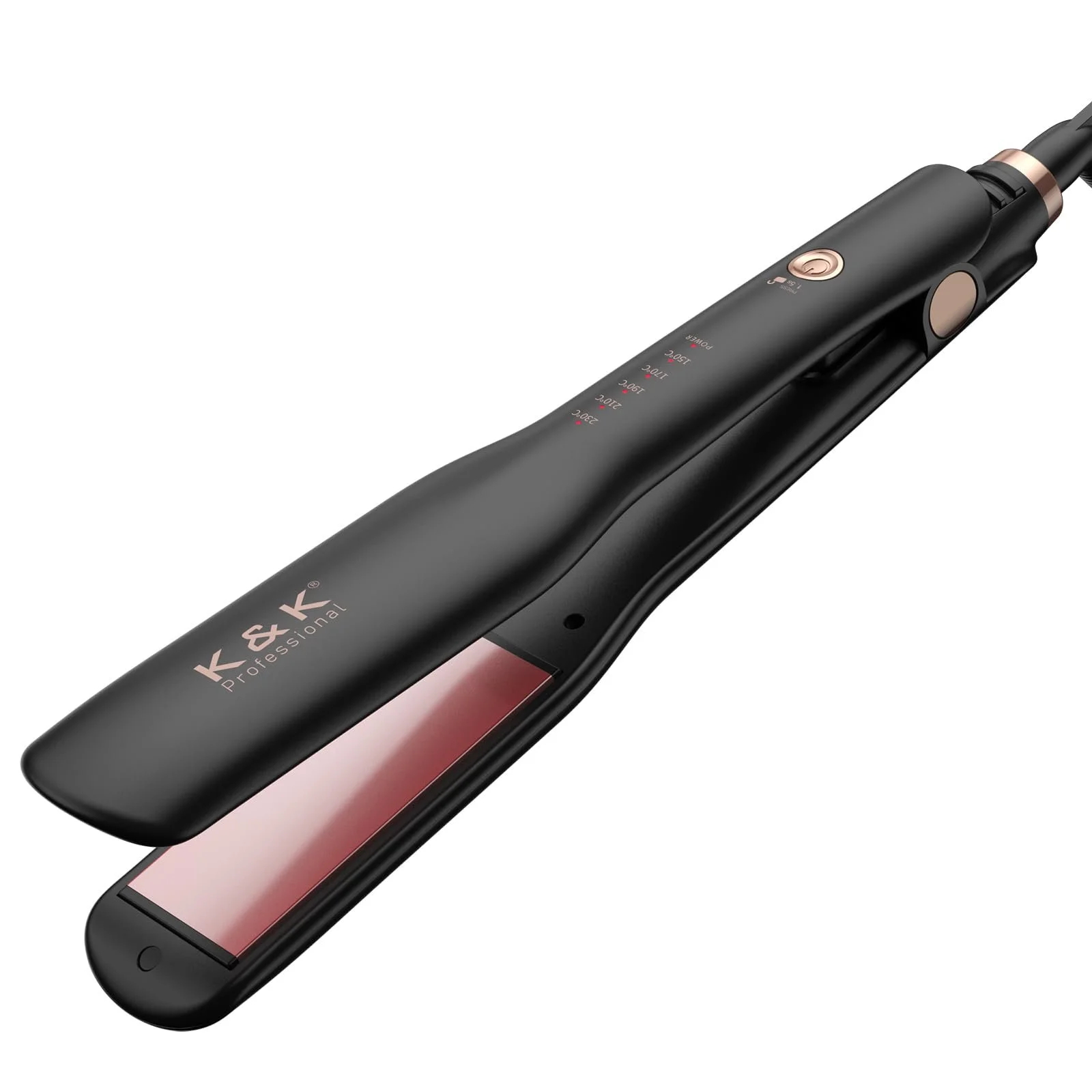 Выпрямитель K&K 38 мм титановые пластины LED-дисплей 130 °C - 230 °C, фото №1 Выпрямитель K&K 38 мм титановые пластины LED-дисплей 130 °C - 230 °C, фото №1