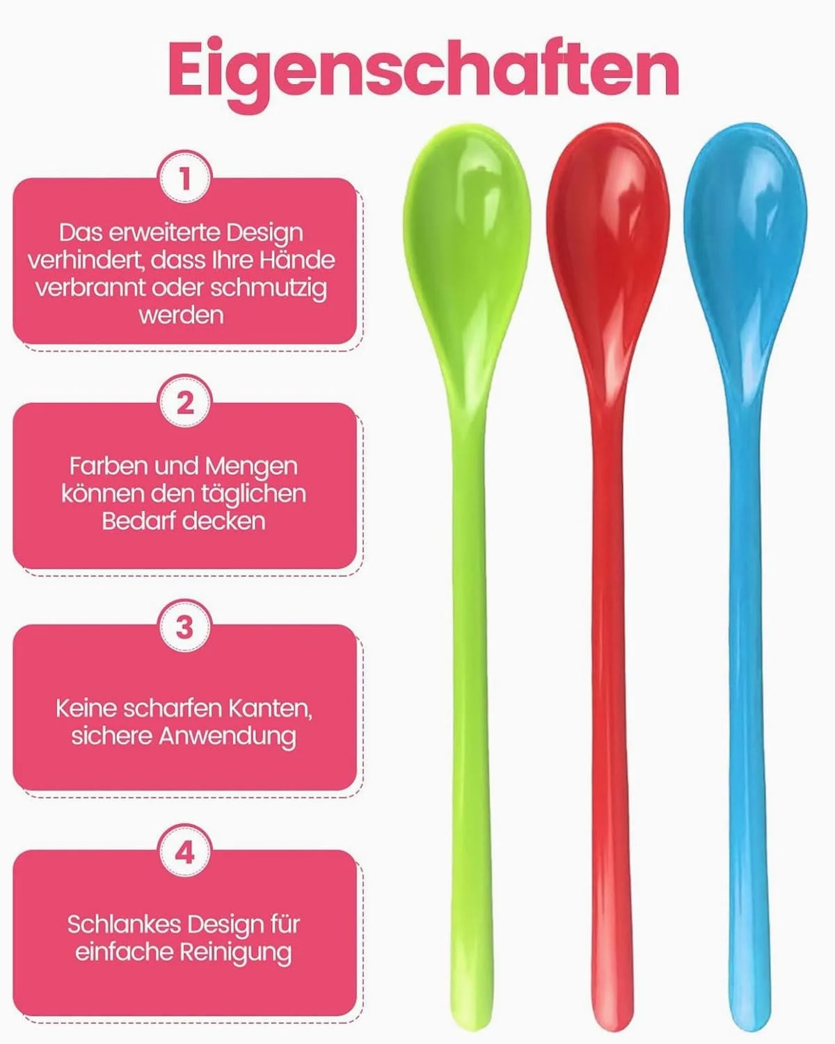 Набір пластикових ложок, 6 штук, різнокольорові, фото №3 Набір пластикових ложок, 6 штук, різнокольорові, фото №3