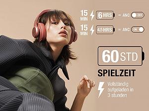 Наушники Fresh 'n Rebel Clam 2 ANC Беспроводные с Шумоподавлением Over-Ear 60 часов Воспроизведения с Микрофоном Складные Быстрая Зарядка Аудиовход Веганская Кожаная Амбушюры (Safari Red) synthetic.ua - Фото 1