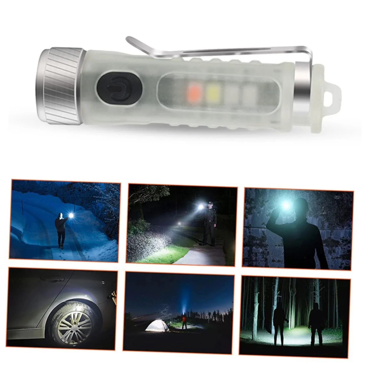 Міні Ліхтарик Брелок Toyvian з Регульованим LED Світлом та Режимами Освітлення для Кемпінгу, Активного Відпочинку та Надзвичайних Ситуацій, фото №7