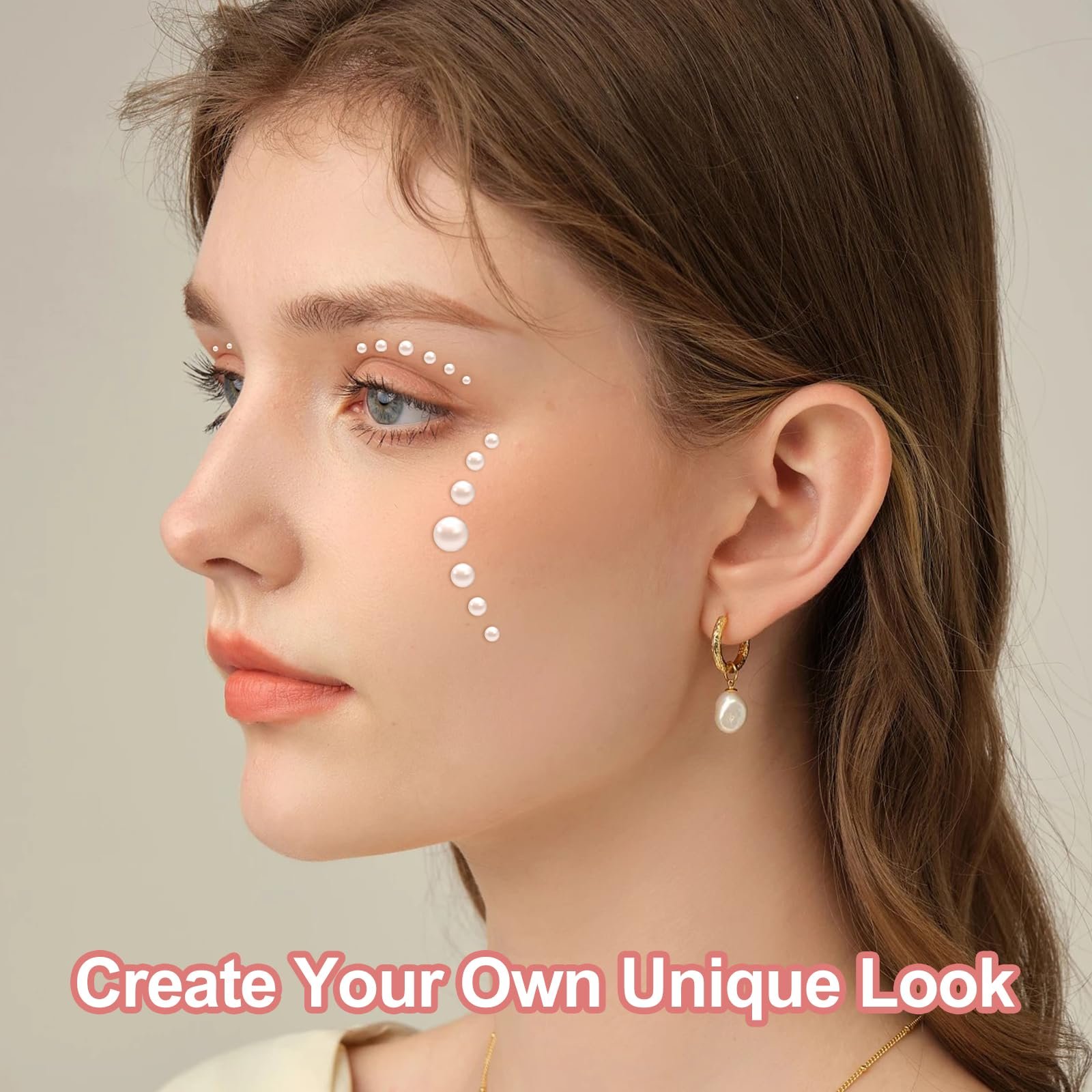 Самоклеящиеся блестящие камни 2600 штук, блестящие камни для лица 3-4-5-6 мм, полубусины со стразами с пинцетом для рукоделия, для макияжа лица, фото №5