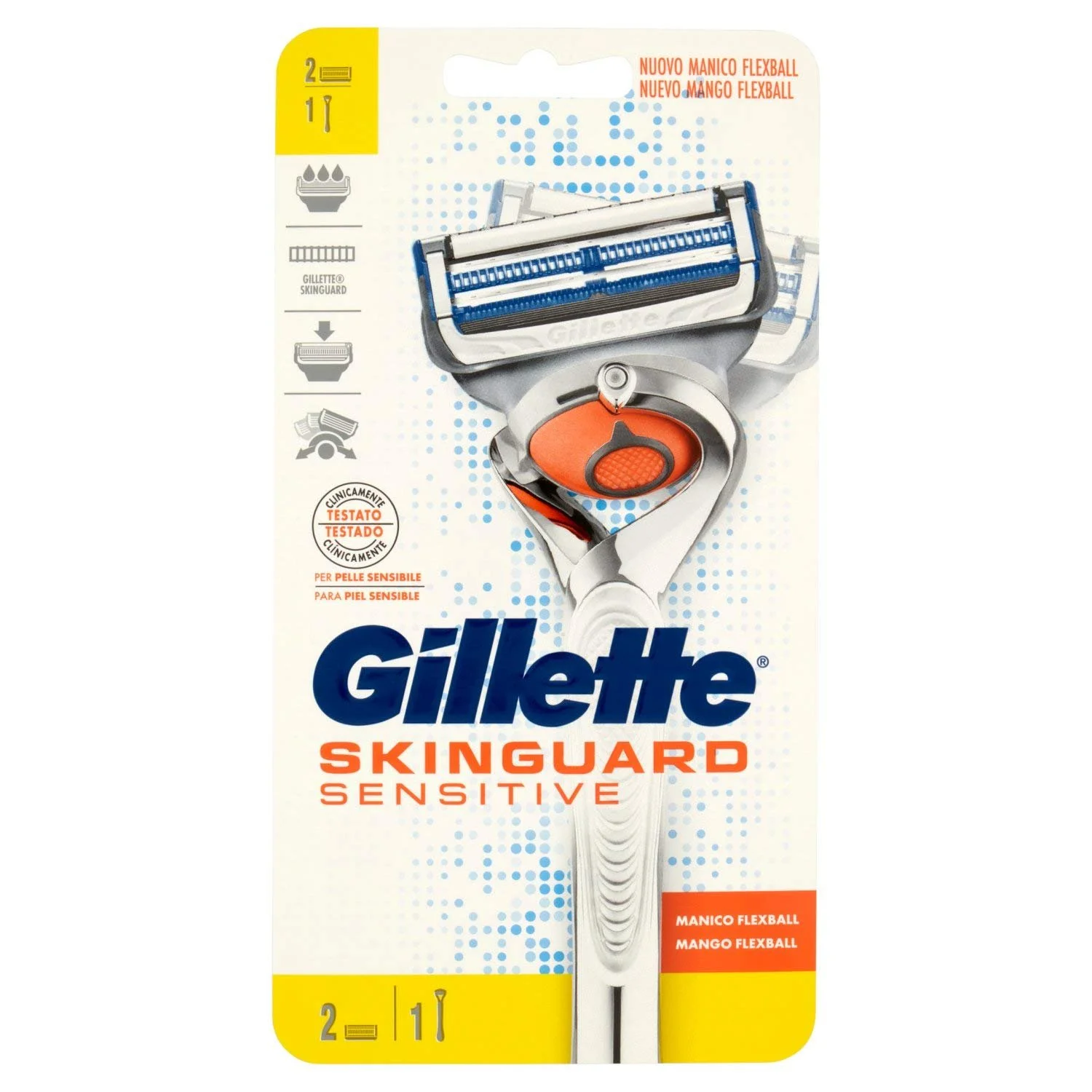 Бритва Gillette SkinGuard Sensitive станок и 2 кассеты, фото №1