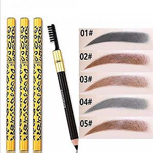 Олівець для брів Professional Defining Waterproof Smudge-free Pencil Brush Коричневий/Чорний - Фото 1