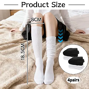 4 пари гетрів Knit Cotton Slouch шкарпетки бавовняні в'язані гольфи synthetic.ua - Фото 1