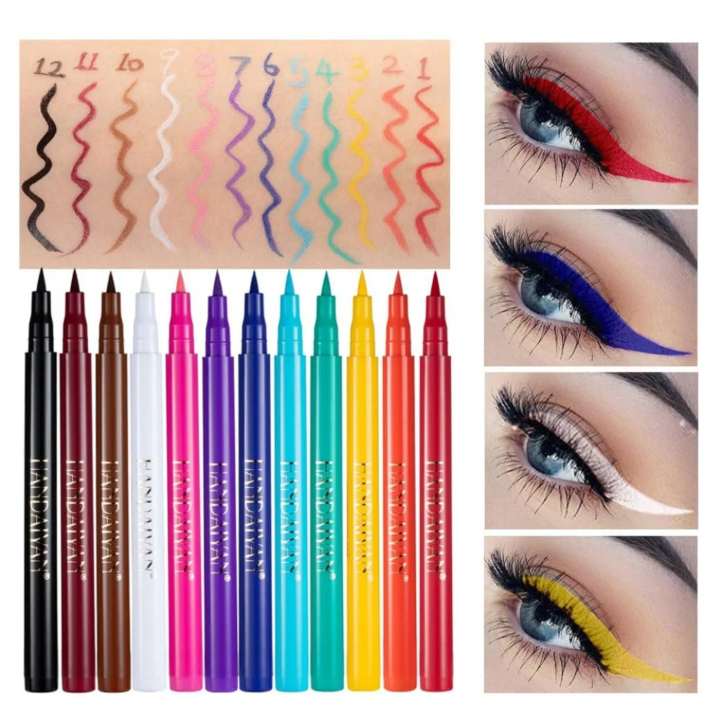 Підводка для очей Colourful Набір Matte Waterproof Gel Eyeliner Cosplay Eyeshadow Crayon  Waterproof Різнокольорова, фото №5