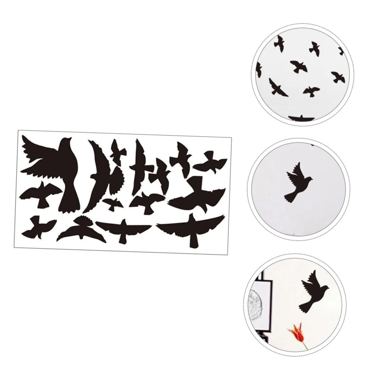 Наклейка на стіну Bird Motif самоклеюча чорно-біла, фото №5 Наклейка на стіну Bird Motif самоклеюча чорно-біла, фото №5