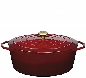 Жаровня Küchenprofi Médoc чугунная овальная с крышкой 33 см эмалированная индукционная - Фото 1