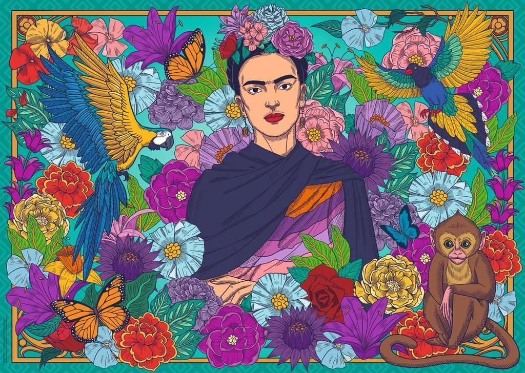 Пазл Ravensburger Frida Kahlo's Paradise: Parrot, Monkey and Blooms 12001475 1000 элементов, фото №4