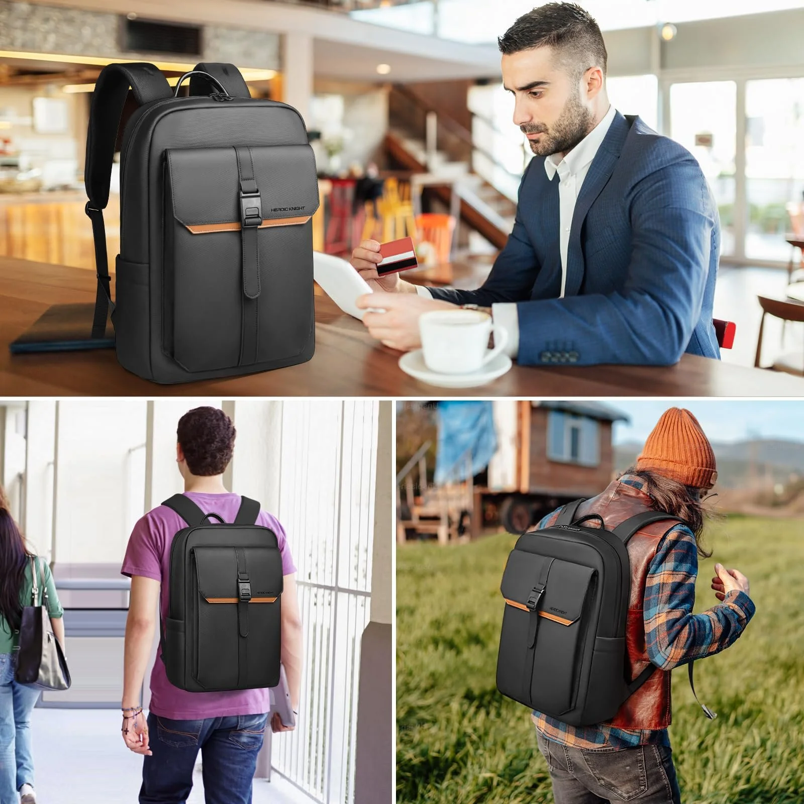 Рюкзак для ноутбука hk Slim 15.6 дюйма черный, фото №7