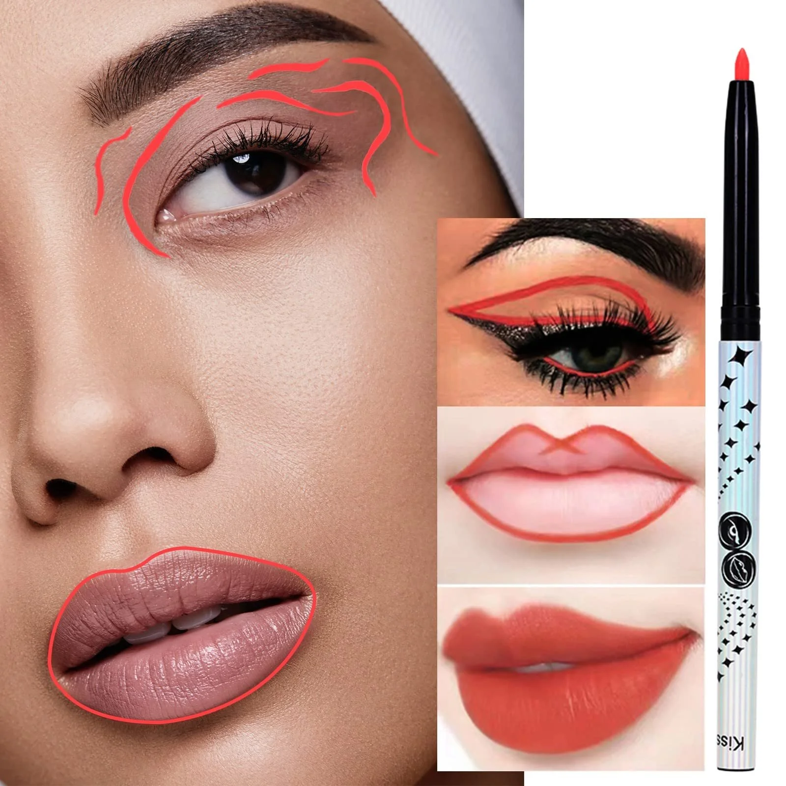 Підводка для очей 18 кольорів Eyeliner Pen Кольорова, фото №4