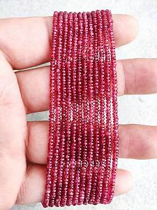 Бусины круглые Рубин 2.5-3 мм, нить длиной 15 см для изготовления ювелирных изделий - Фото 1