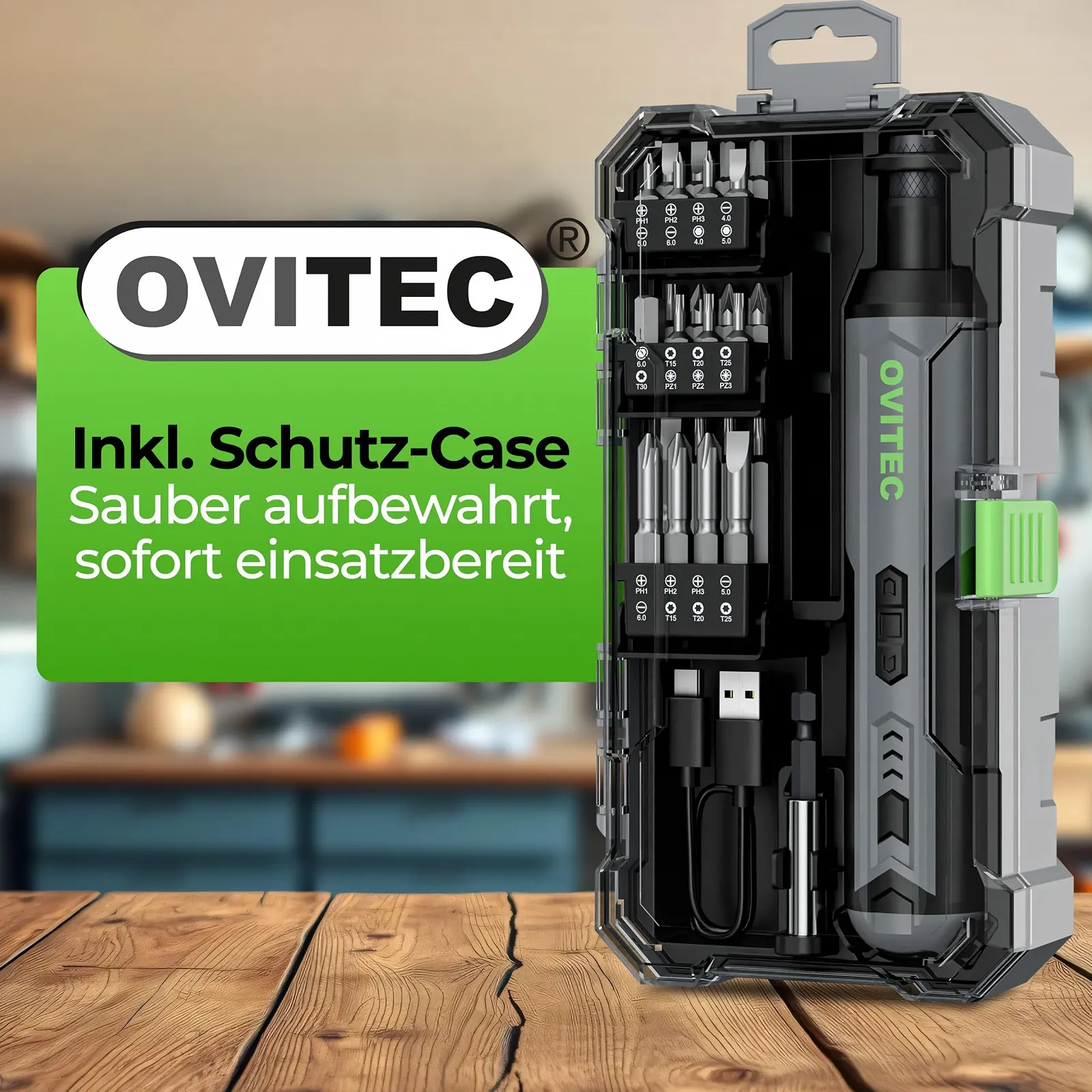 Акумуляторна викрутка Набір електричних викруток 3.7 V 2000 мАг з функцією швидкої заміни біт набір біт 16 шт. та кабель USB-C, фото №7