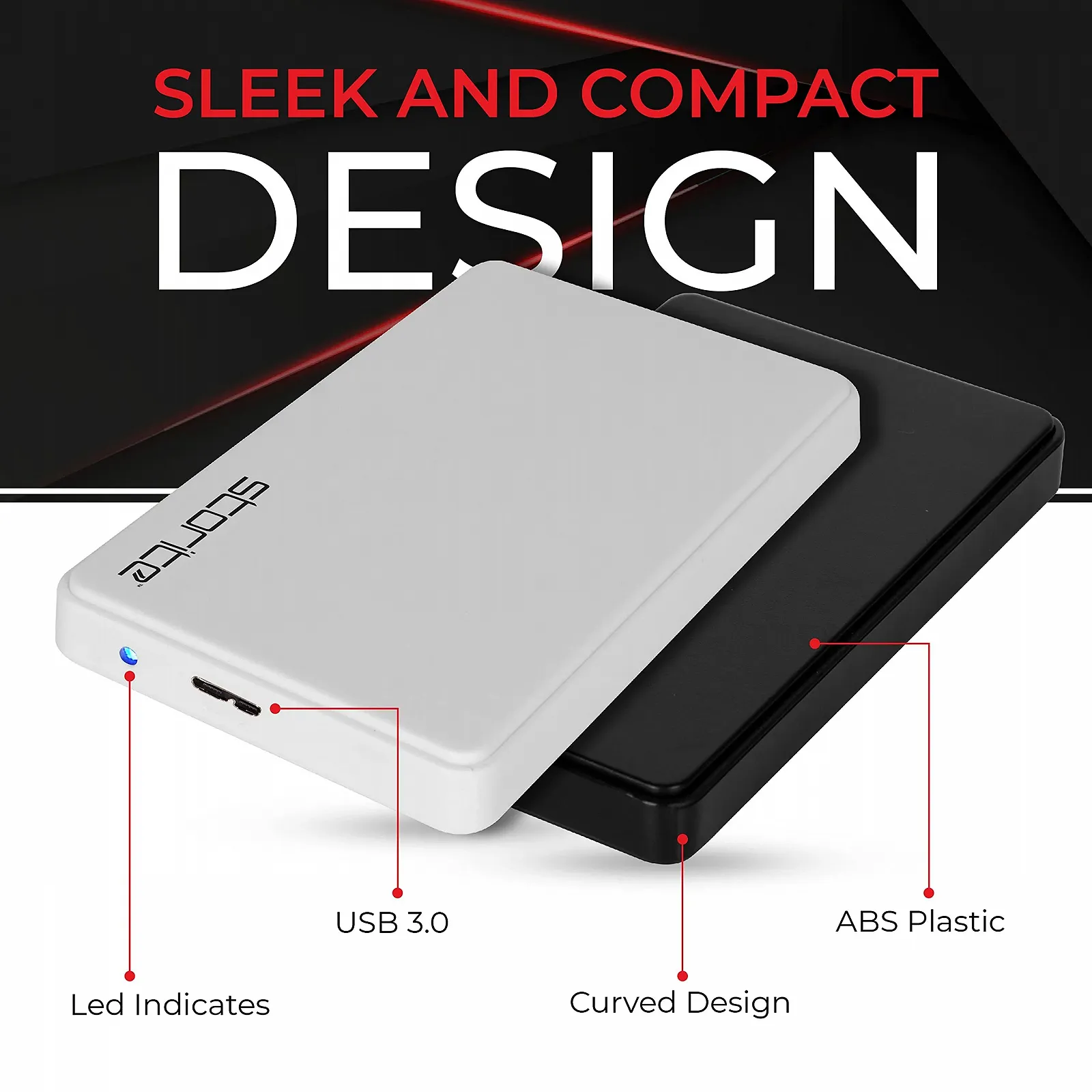 Зовнішній жорсткий диск Storite 500 ГБ 2.5" USB 3.0 White, фото №5 Зовнішній жорсткий диск Storite 500 ГБ 2.5" USB 3.0 White, фото №5