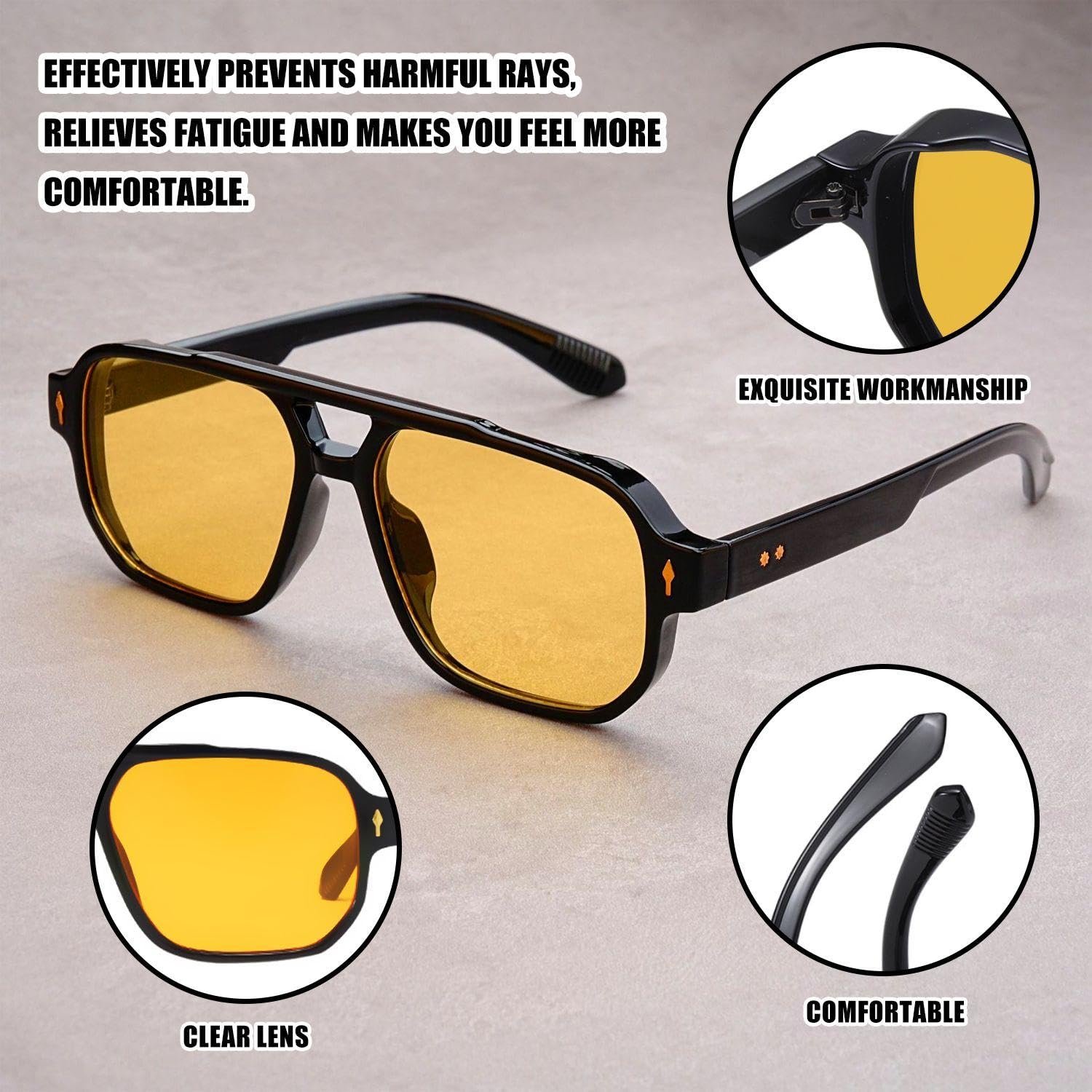 Солнцезащитные очки Ретро YSJCHEBS двойной мост поляризованный, фото №3