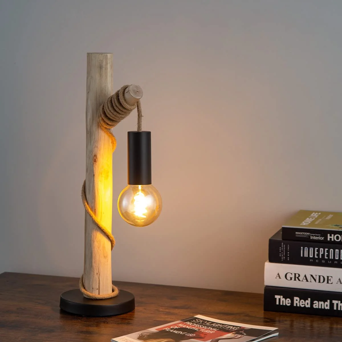 Настільна лампа Home Sweet Home Дерев'яна Морський стиль 21/21/55 см E27, фото №3