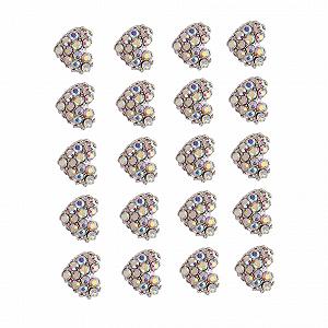 Наклейки для ногтей 3D в форме сердца Стразы Блестящие подвески для украшения ногтей, 20 шт. в упаковке - Фото 1