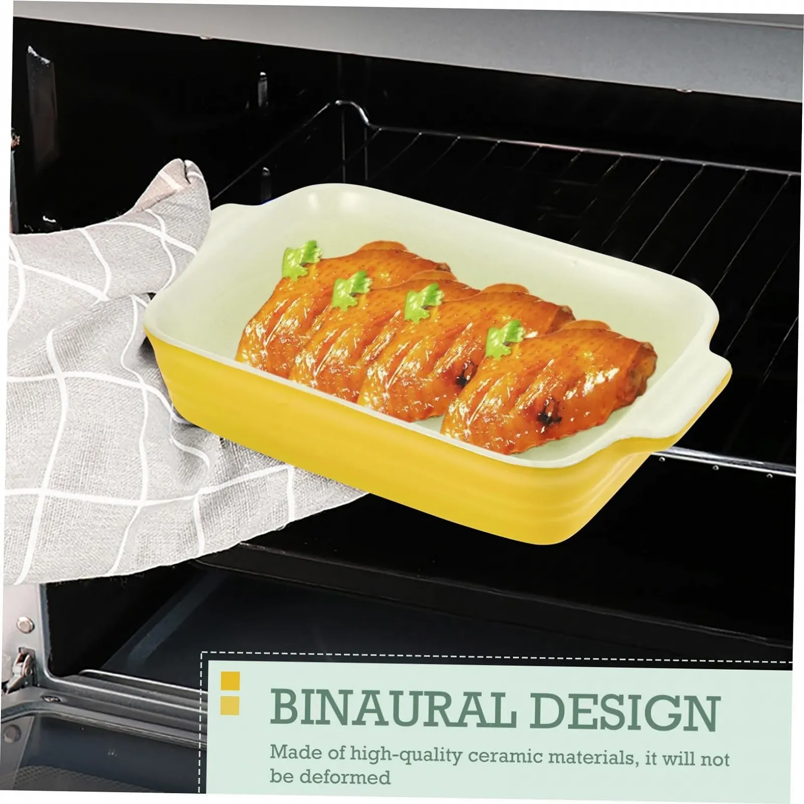 Форма для запекания Gatuida керамическая с двойными ручками термостойкая штабелируемая, фото №8 Форма для запекания Gatuida керамическая с двойными ручками термостойкая штабелируемая, фото №8