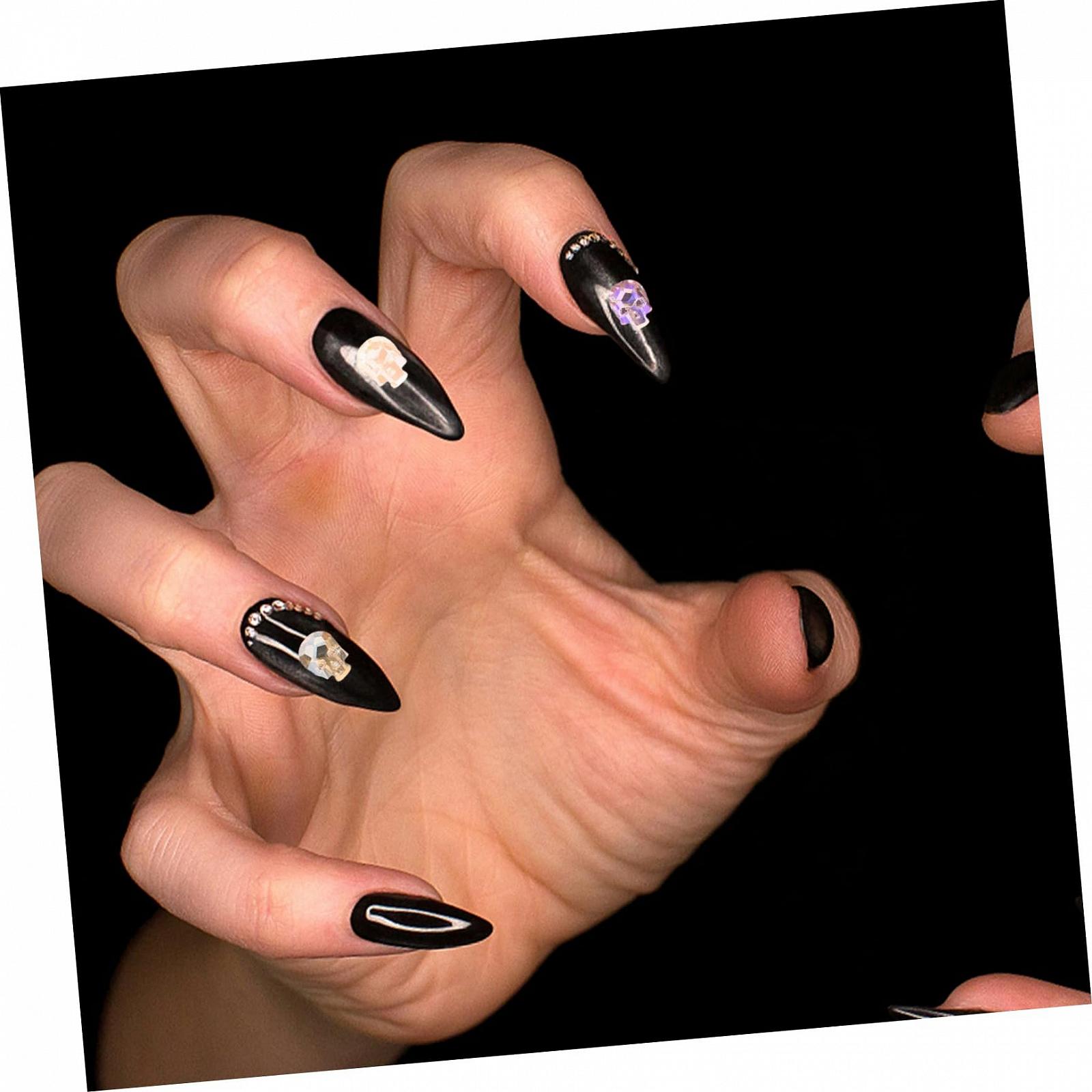 Наклейки для ногтей WOONEKY Камни для ногтей 30 шт Подвески с камнями Накладки для ногтей Череп Хэллоуин Стразы Камни Наклейки для ногтей Маникюр 3D украшения Цветные наклейки, фото №7